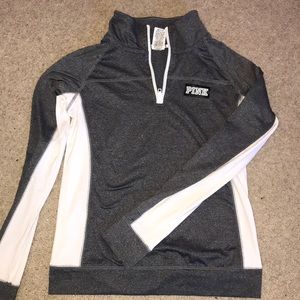 ONLY BEEN WORN ONCE VS PINK 1/4 zip sweatshirt